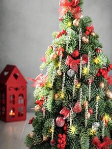 12pcs Spiral Icicle Christmas Tree Decorations, Spiral Hanging Ornaments For Christmas Holiday Party Wedding DIY Accessories - White - View 9
