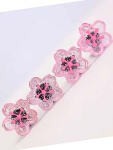 4 Stücke rosa glitzernde Blumen & gelbe Blumen Reifenventilkappen - Metallmaterial, passend für Auto, Fahrrad, Motorrad - glänzendes Blütenblatt Design, schwarze Mitte - lustiges Geschenk für Freunde und Familie, Reifen Zubehör, Auto Dekoration, verspielter Stil, hochwertige Verarbeitung, Fahrzeugdekoration - Verschiedenfarbig - Übersicht 3