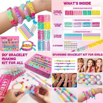 Art And Craft Kits For DIY Friendship Bracelet Making Kit For Girls Jewelry Making With Charm And Stickers Birthday Gifts For Ages 512 Toys For Ages 5 6 7 8 9 10 11 12 Years Old