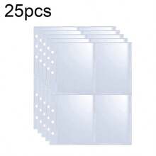 1pc A5 Size Korean Style Loose Leaf Card Holder, 25 Pages, 4 Card Slots, 200 Card Slots, PU Leather Cover, Convenient For Card Organization - Multicolor - View 23