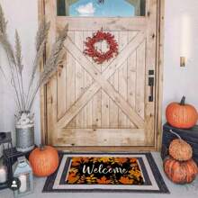 Vibrant Autumn Maple Leaf Welcome Mat - Soft, Non-Slip, Machine Washable, Durable, And Easy-To-Clean Door Rug For Thanksgiving And Fall Decor, Perfect For Kitchen, Bedroom, And Entryway, Adding Warmth And Cozy Ambiance To Your Home