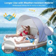 Canopy Inflatable Pool Float Lounge Swimming Raft - square - View 2