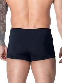 Lined Boxer Shorts With Elastic And Drawstring, Lined With UV50+ Protection - Black - View 3