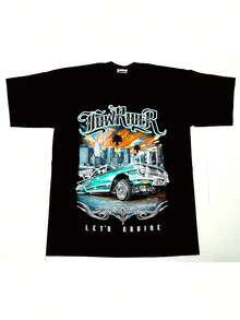 Lowrider T-Shirt Let'S Cruise Urban Streetwear Men'S Tee New, - Black - View 2