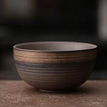 One-Piece Set Of 500ml/700ml Round Striped Ceramic Matcha Bowl, Song Dynasty Tea Ordering Tool Ceramic Threaded Tea Bowl, Tea Stand, Silver Flower Paper High-Temperature Roasting Process, Fadeless, Beautiful And Durable, Easy To Carry And Use, Suitable For Business Meetings, Art Appreciation, Outdoor Travel And Leisure Occasions Japanese Tea Ceremony Bowls And Tea Ceremony Accessories 1pc - Multicolor - View 11