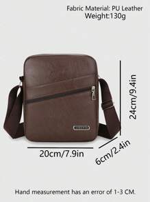1pc Solid Men's Shoulder Crossbody Bag, Suitable For Daily Business Commute School Bag Teenagers Freshmen High School University Practical Stylish Sling Bag For Man Man Bag Cross Body Bag Shoulder Bag Side Bag Students School Supplies Fall Messenger Bag