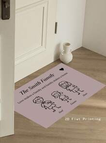 1 件定制卡通人物名字文字防滑毛毡地垫，创意趣味个性化纺织家居地毯 - 多色1DD - 查看 6