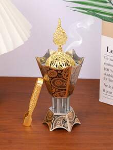 1Pc/1 Set Lightweight And Luxury Metal Incense Burner, Middle Eastern Arabic Style Aromatherapy Incense Burner, It Can Be Used As An Aromatherapy Diffuser, Aromatherapy Burner, Used In Home Decoration, Bedroom, Living Room (As A Centerpiece), Office, Yoga Place And Party, Creating An Elegant Atmosphere.