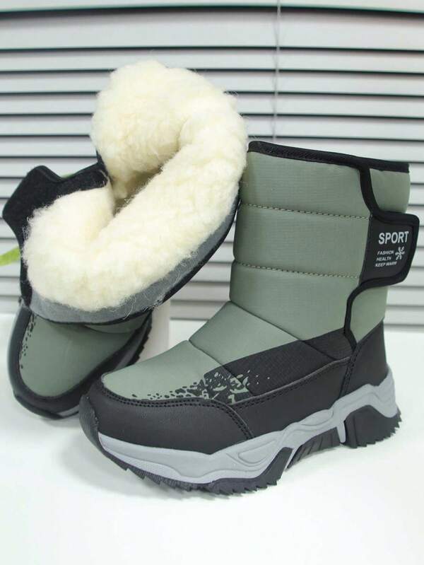 Teens' Boots, Thermal Lined, Thick Snow Shoes, Travel Skiing Warm Sports Shoes, Waterproof, Winter Outdoor Casual High-Top Shoes For Boys & Girls