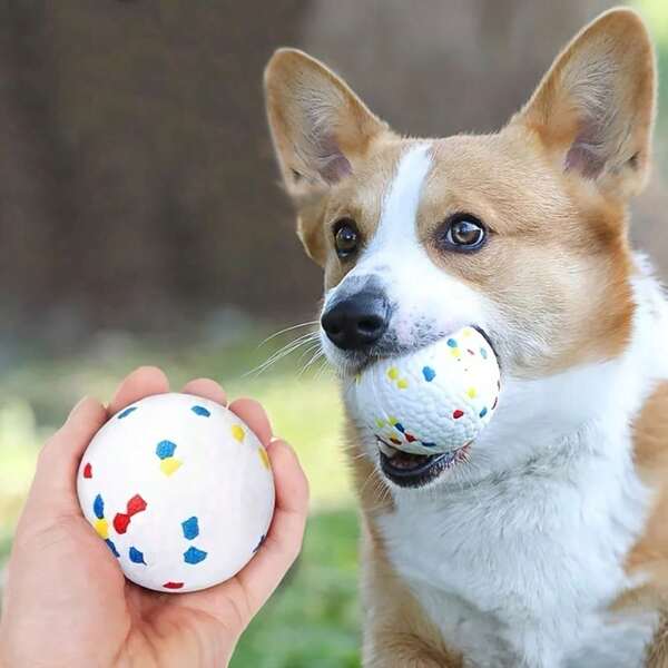 1pc Small Breed Dog Ball] Bite-Resistant Dog Toy Ball - Interactive Pet Exercise And Teeth Cleaning Ball, Elastic TPR Material, Tailored For Small Breeds, No Batteries Required