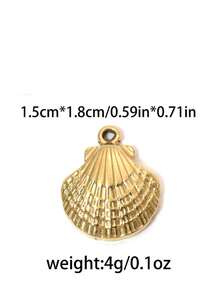 1 pieza/paquete Accesorio de verano estilo playa de acero inoxidable 304 con elementos múltiples como concha, tortuga, caracol - Oro; Acero - Ver 15