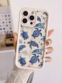 Summer Phone Case Apple Cute Fashion Thick Soft Shell Phone Case With Turtle Colorful Painting Design, Suitable For IPhone17/IPhone17 Air/IPhone17 Pro/IPhone17 Pro Max/16 Pro Max/15 Pro Max/14 Pro Max/13 Pro Max/12 Pro Max/11 Pro Max, Shockproof Protection Cover Waterproof Anti-Fall Scratch Resistant - trắng - Xem 3