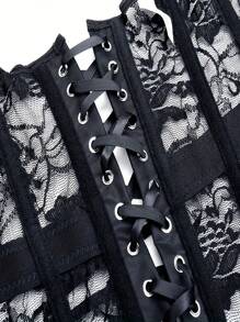 带吊袜带的胸下束身内衣，短躯干塑身器，前开合无肩带束腰