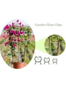 100/200Pcs Horticultural Clips Butterfly Clasp Plant Garden Fixing Clips 3 Sizes Planting Support Grippers Great For Flower Vine&Vegetable Lever Loop Clamp Holding Stems,Ties For Vines,Flowers&Vegetables,Garden Grid Holders For Secure Stem Clamping - Green - View 12