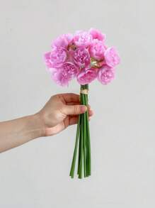 27 têtes de fleurs / 9 tiges / bouquet, camélias artificiels, une tige avec trois fleurs, fausses fleurs avec bord brûlé, roses, pivoines, fleurs de thé, accessoires pour photo de mariage, petit bouquet de décoration pour la maison, ornement, accessoires pour photo de mariage, petit bouquet de décoration pour la maison, décoration de table de salon à la maison, composition florale DIY pour la décoration de la proposition, décoration de salle à manger et de salon à la maison