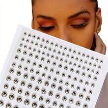 165pcs/Set 3-6mm Silver-Plated Acrylic Fake Nose Ring Stud Sticker Fake Eyebrow Lip Piercing Non Piercied Body Jewelry Face Sticker For Women Men Party Jewelry