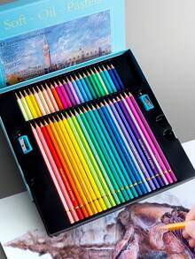 12/24 Metallic HB Colored Pencils - Dust-Free, 24/36 Oil-Based Colored Pencil Set (With Color Card) - Macaron And Morandi Color Series, Painting And Art Creation Supplies, Metallic Bright Colors, Art Supplies, Graffiti And DIY Handicrafts, School Supplies, Professional Painting Graffiti DIY Handicraft Tools - Multicolor - View 11