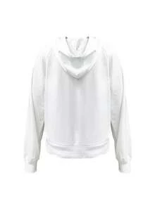 GILIPUR Y2K Women's Simple Printed Hooded Long Sleeve Sweatshirt Casual Vintage Streetwear Fall Outfits Vintage Clothes Style Going Out Outfits