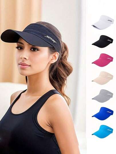 1 szt. damski kapelusz przeciwsłoneczny na lato – oddychający poliester, konstrukcja bez daszka, odpowiedni do biegania i aktywności na świeżym powietrzu, dostępny w kolorze białym, różowym, czarnym i innych kolorach