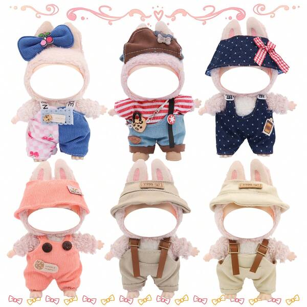 Conjunto de Jardineira da com Bolsa Transversal Fofa e Sapatos, Presente de Férias/Aniversário (Boneca Não Incluída)