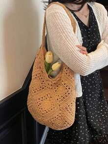 Women Tote Bags - 卡其色 2 - 查看 2