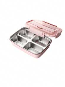 1 buah Kotak Bekal Stainless Steel, 1 buah Kotak Bekal Anti Bocor Stainless Steel 304 Tahan Lama, Kotak Bento 3 Kompartemen, Dilengkapi dengan Peralatan Makan Stainless Steel, Mudah Dibersihkan, Ideal untuk Sekolah dan Kerja - MultiWarna - View 18