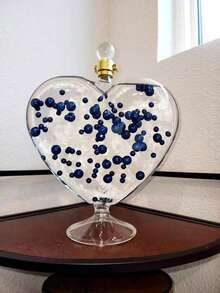 200 克无孔人造浮珠，混合尺寸 10 毫米/16 毫米/20 毫米，用于花瓶填充物、婚礼装饰、浮动蜡烛装饰、家居中心装饰，适合 DIY 婚礼、生日、主题派对、万圣节、圣诞节中心装饰（包括水珠） - 藍色 - 查看 7