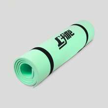 Tapete de yoga de unicolor y parches, con estampado de letra simple y cómodo, para uso casual diario - Azul menta - Ver 2