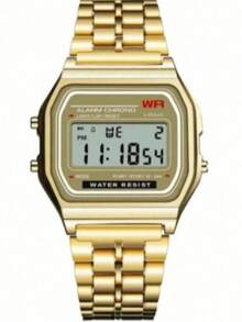 Retro/Vintage Style Unisex Electronic Luminous Simple Digital Watch - Vàng - Xem 1