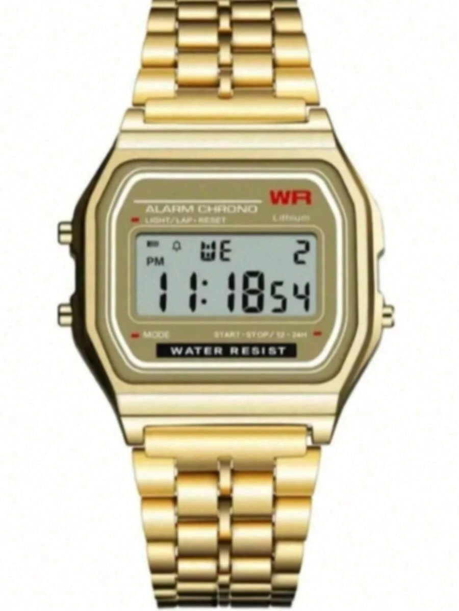 Retro/Vintage Style Unisex Electronic Luminous Simple Digital Watch - Vàng - Xem 1