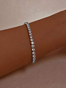 MONALLY 1pc Women's Fashion Bracelet, Inlaid With Cubic Zirconia, Luxurious And Exquisite Design, Suitable For Daily Gatherings, Festivals, Banquets And Gifts - Chain Bracelet - View 2