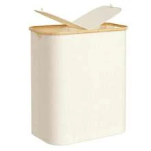 2-Section Extra Large Laundry Basket - 2 Detachable Inner Bags For Clothes Organization - Beige - View 1