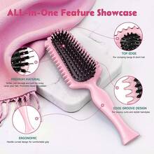 Curly Hair Brush Volume Curly Defining Brush For Effortlessly Detangling Shaping And Styling Curls, Curl Brushes Suitable For All Wet Or Dry Hair Types, Gifts Idea For Women And Men (Green) - 粉色 - 查看 7