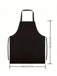 1/2pcs Customized Black Kitchen Cooking Apron, Modern Polyester Oil-Proof Apron, Black Kitchen Apron, Polyester Apron For Garden, Kitchen And Housework Perfect For Home, Restaurant, And Kitchen Cooking - Multicolor - View 4