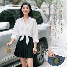 Bolsa portallaves de nailon universal para coche, clip de llavero de coche con cremallera doble, monedero unisex para hombre, mini cartera, monedero, llavero