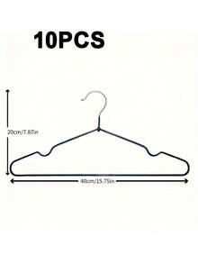 20/10 Piece Pack, Non-Slip Heavy Duty Hanger, (15.75" X 7.87"), Black Non-Slip Heavy Duty Hanger, Bedroom Supplies, Storage Supplies, Bedroom And Wardrobe Quality Storage Solution - No Strenuous Hanging, Space Saving Design, Perfect For Life