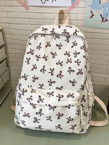 New Cute Style Bow Pattern Bag, Bow Pattern Backpack Bag, Lightweight School Bag, Student Large Capacity Backpack, Fresh And Simple Style School Bag Teenager Boy Girl Backpack 15.6 Inch Laptop Backpack Travel Backpack - Multicolor - View 15