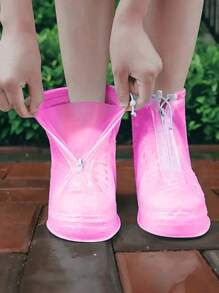 1/2Pairs Transparent Plastic Drawstring Waterproof Rain Shoe Covers, Various Sizes, Non-Slip,3/5/10Pairs, Waterproof And Dustproof Reusable Shoe Covers, Outdoor Accessories, Suitable For School, Office, Home, Travel, Shoe Storage