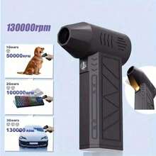 130000RPM Brushless Mini Violent Blower Handheld Electric Turbo Jet Fan Cordless Hair Dryer Dust Blower - 3檔可調 - 查看 1