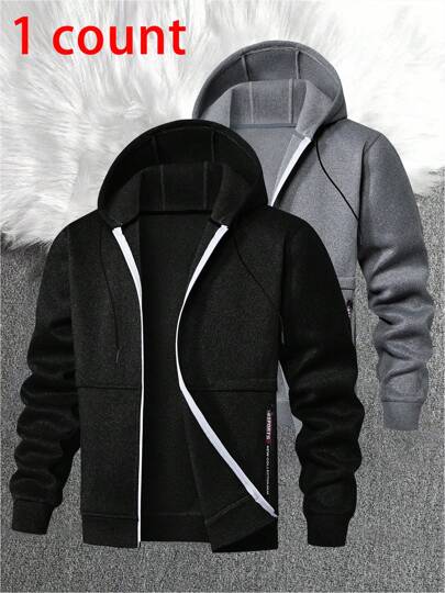 Men's Casual Sports Jacket, Comfortable & Stylish Design Suitable For Workout, Gym, Outdoor Activities In Autumn/Winter