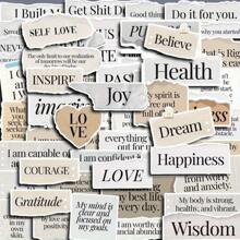 60Pcs Vintage English Tear Off Paper Creative Stickers DIY Computer And Paper Scrapbook Laptop Stickers Stationery Art Handmade