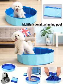 Spezieller faltbarer Haustier-Badewannen-Hund, Badewannen-Brunnen, Schwimmbad, Vogel-Badewanne, Katzensandpool, Katzenspielzeug, Spielzeuge, Eingangssäuberungswerkzeuge, temporärer Fischteich, Schildkröten- und Geflügel-Badewanne, Futterspender, Enten-Spielpool, Haustier-Reinigungswasserbecken, geeignet für Hof, Garten, Reise, Urlaub, vielseitig einsetzbar, ideal für Sommerschenke