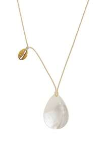 1 Stück Sommer Ozean Serie einfache und modische Muschel Fischgräte kleine Fisch Konchen Anhänger Halskette mit geflochtener Kordel, 18 Karat Vergoldung, nicht leicht zu oxidieren, geeignet für Lässig-Kleidung, Reisen, Strandausflüge. - Weiss - Übersicht 14