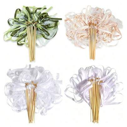 10/20pcs Ribbon Magic Wands, With 3-Layer Ribbons And Golden Bells, Party Wands, Party Favor Ribbons, Ribbon Sticks, Fairy Wands, Wedding Decorations