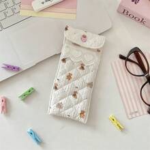 Cartoon Pattern Glasses Storage Bag Anti Pressure Sunglasses Case With Button Portable Glasses Protective Cover