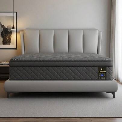 LoyRoad 12/14-Inch Gray Luxury Mattress (Boxed),Twin,Full,Queen,King.Gel Memory Foam Mattress, Fiberglass-Free, Odor-Free, 5-Zone Comfort Support Mattress, Fatigue Relief, Comfortable Sleep, Independent Pocket Springs, Strong Breathability, Multiple Sizes Available, Medium Hardness, Cooling Gel Comfort Technology, Help You Fall Asleep