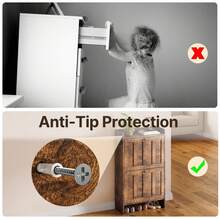 Shoe Organizer Storage Cabinet With 2 Flip Drawers,  2 Levels Of Shoe Storage,  Anti-Tip Device, With Side Hooks,Space-Saving For Hallway, For Entryway - 復古色 - 查看 8