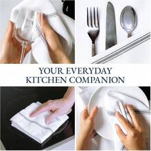 Juego de Paños de Cocina 100% Algodón, Superabsorbentes, 6 Piezas - Raya gris - Ver 3