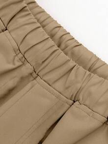 1 chiếc quần short cargo thể thao ngoài trời thường ngày cho bé gái tuổi teen, mùa hè - Màu Khaki - Xem 6