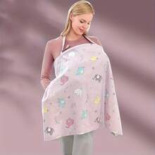 Maternity Nursing Cover Scarf, Baby Stroller, Car Seat Cover, Multi-Functional Canopy For Breastfeeding, Lightweight & Breathable, Light-Blocking Shawl In Beige Party, For Christmas - Beige - View 3